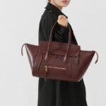 Women's Full-Grain Leather Structured Top Handle Tote Bag