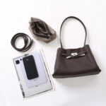 Women's Full-Grain Leather Textured Lock Detail Shoulder Hobo Bag