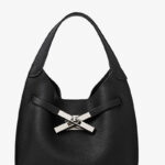 Women's Full-Grain Leather Pebble Hardware Top Handle Shoulder Bag