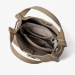 Women's Full-Grain Leather Pebble Hardware Top Handle Shoulder Bag