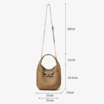 Women's Full-Grain Leather Pebble Hardware Top Handle Shoulder Bag