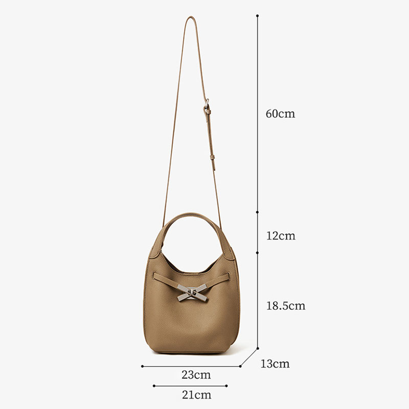 Women's Full-Grain Leather Pebble Hardware Top Handle Shoulder Bag