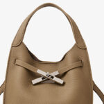 Women's Full-Grain Leather Pebble Hardware Top Handle Shoulder Bag