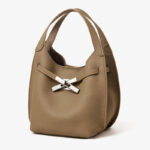 Women's Full-Grain Leather Pebble Hardware Top Handle Shoulder Bag