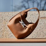 Women's Full-Grain Leather Pebble Hardware Top Handle Shoulder Bag