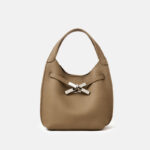 Women's Full-Grain Leather Pebble Hardware Top Handle Shoulder Bag