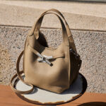 Women's Full-Grain Leather Pebble Hardware Top Handle Shoulder Bag