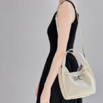 Women's Full-Grain Leather Pebble Hardware Top Handle Shoulder Bag