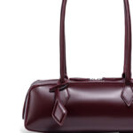 Women's Vegan Leather Minimalist Cylinder Shoulder Baguette Bag