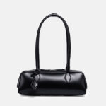 Women's Vegan Leather Minimalist Cylinder Shoulder Baguette Bag