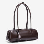 Women's Vegan Leather Minimalist Cylinder Shoulder Baguette Bag