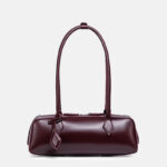 Women's Vegan Leather Minimalist Cylinder Shoulder Baguette Bag
