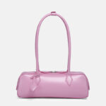 Women's Vegan Leather Minimalist Cylinder Shoulder Baguette Bag