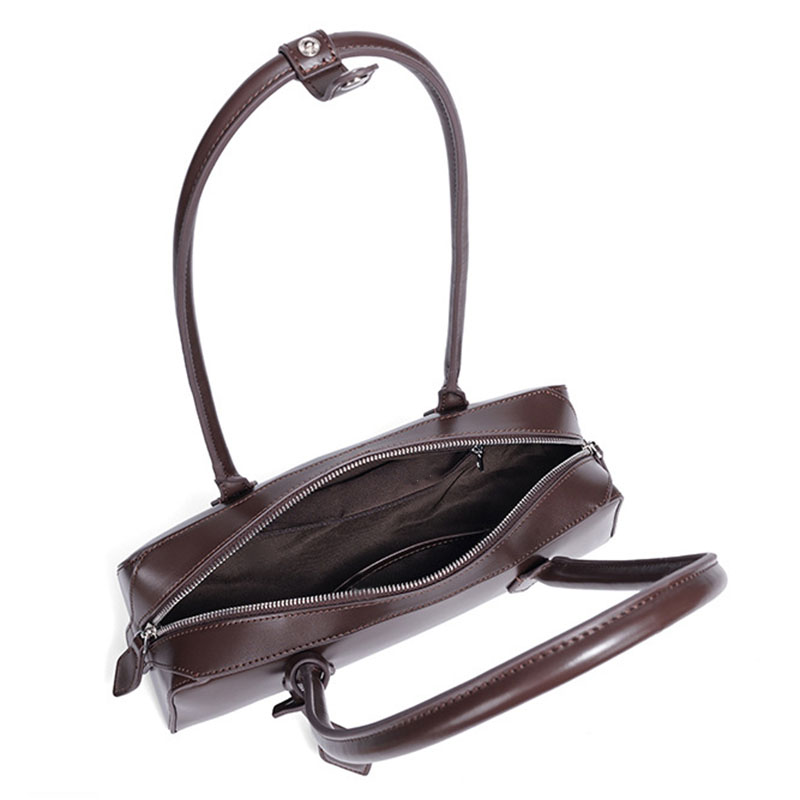 Women's Vegan Leather Minimalist Cylinder Shoulder Baguette Bag