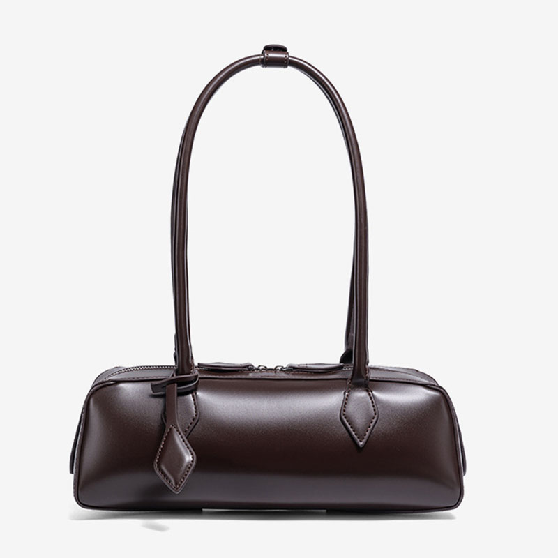 Women's Vegan Leather Minimalist Cylinder Shoulder Baguette Bag