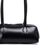 Women's Vegan Leather Minimalist Cylinder Shoulder Baguette Bag