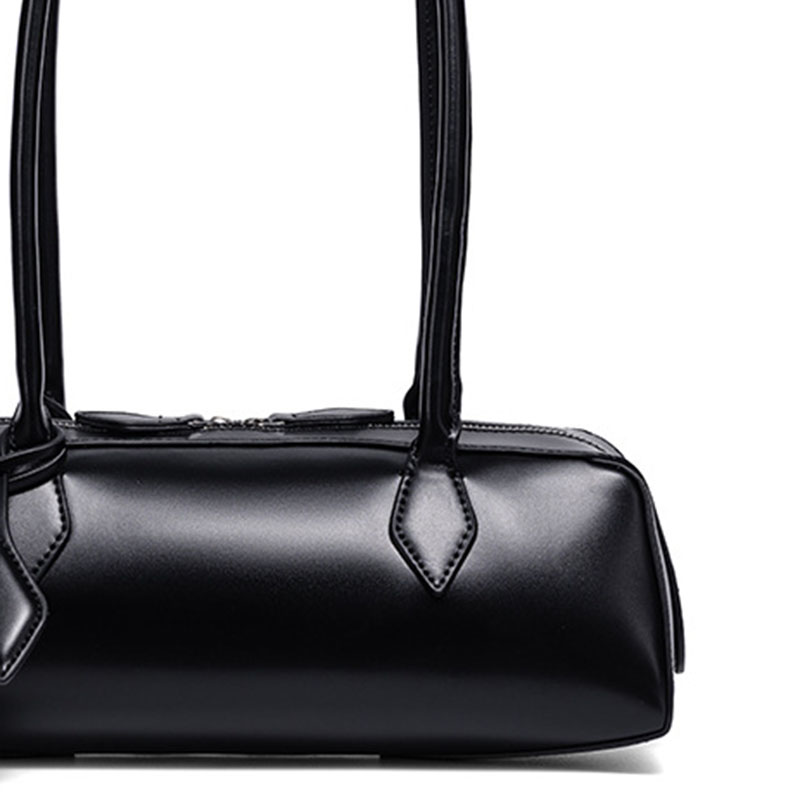 Women's Vegan Leather Minimalist Cylinder Shoulder Baguette Bag