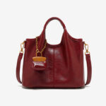 Women's Vegan Leather Textured Top Handle Shoulder Tote Bag