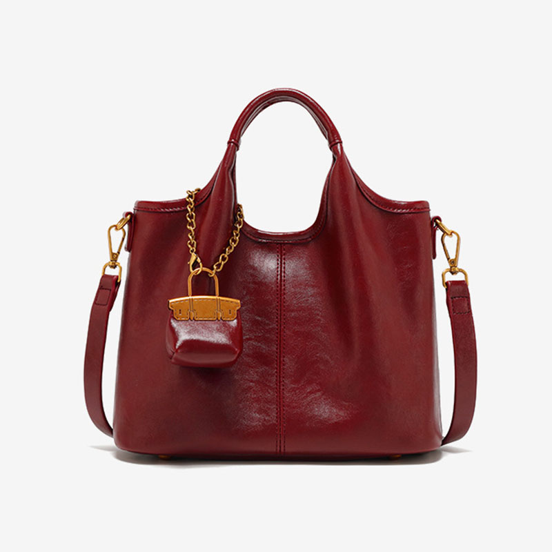 Women's Vegan Leather Textured Top Handle Shoulder Tote Bag