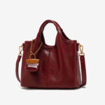 Women's Vegan Leather Textured Top Handle Shoulder Tote Bag