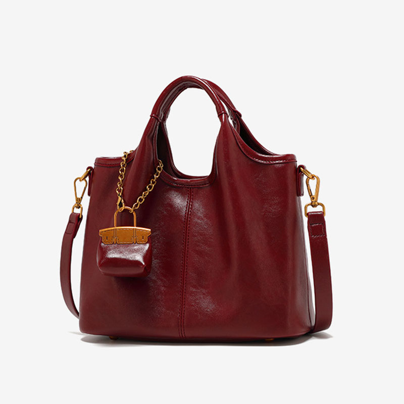 Women's Vegan Leather Textured Top Handle Shoulder Tote Bag