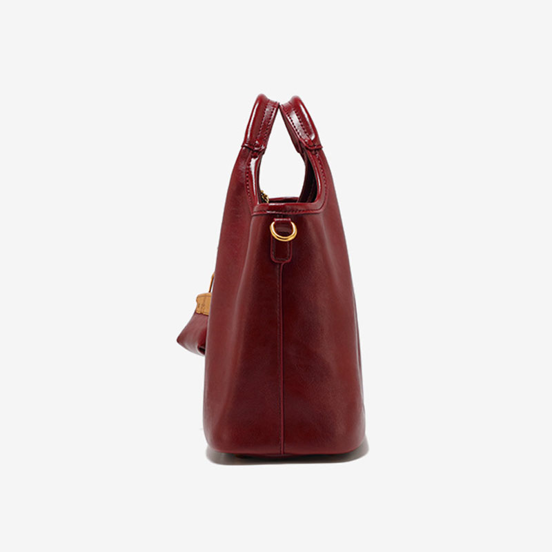 Women's Vegan Leather Textured Top Handle Shoulder Tote Bag