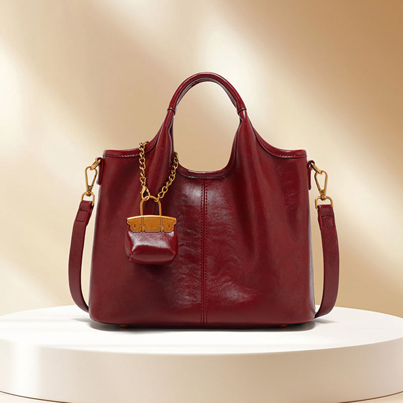 Women's Vegan Leather Textured Top Handle Shoulder Tote Bag