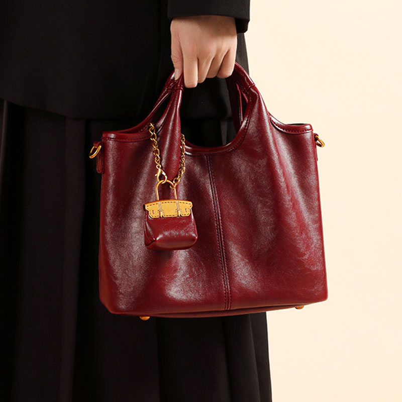 Women's Vegan Leather Textured Top Handle Shoulder Tote Bag