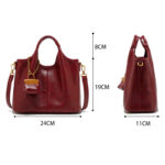 Women's Vegan Leather Textured Top Handle Shoulder Tote Bag