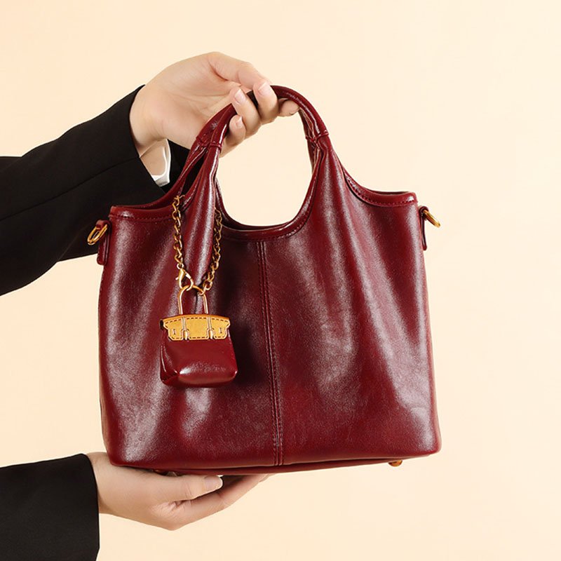 Women's Vegan Leather Textured Top Handle Shoulder Tote Bag