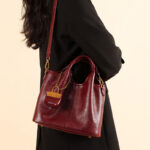Women's Vegan Leather Textured Top Handle Shoulder Tote Bag