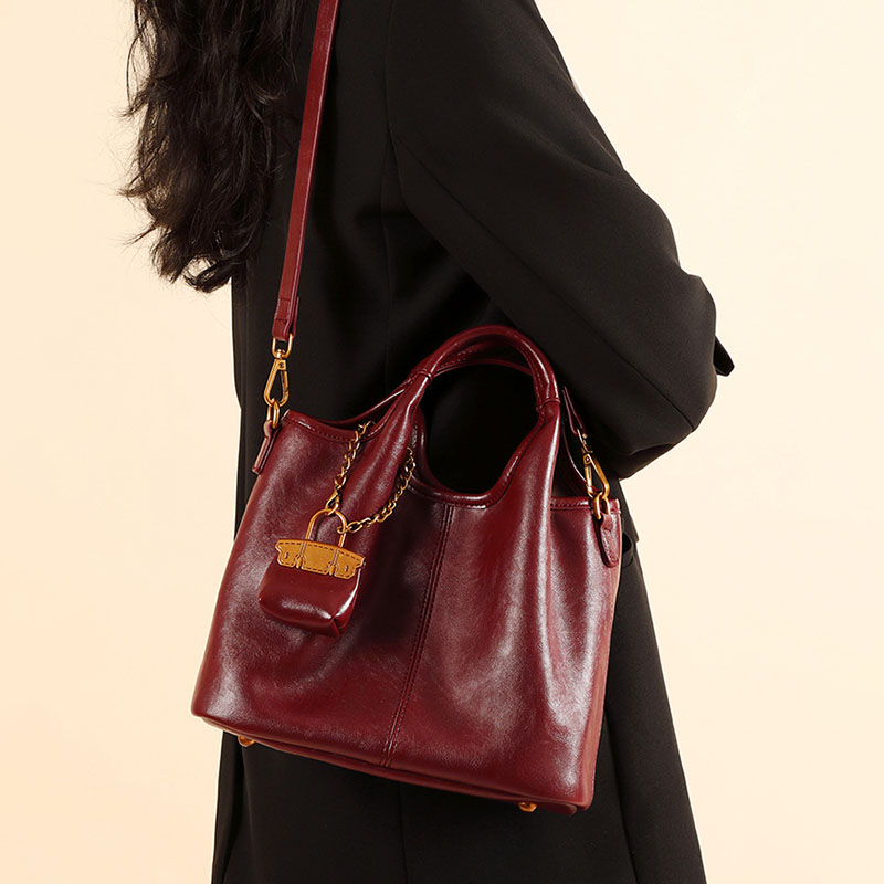 Women's Vegan Leather Textured Top Handle Shoulder Tote Bag