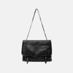 Women's Vegan Leather Foldover Flap Dual Strap Shoulder Bag