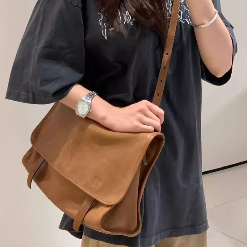 Women's Vegan Leather Foldover Flap Dual Strap Shoulder Bag