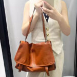 Women's Vegan Leather Foldover Flap Dual Strap Shoulder Bag