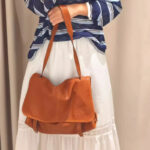 Women's Vegan Leather Foldover Flap Dual Strap Shoulder Bag