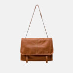 Women's Vegan Leather Foldover Flap Dual Strap Shoulder Bag
