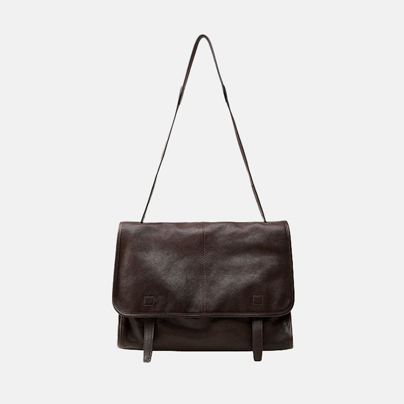 Women's Vegan Leather Foldover Flap Dual Strap Shoulder Bag