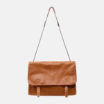 Women's Vegan Leather Foldover Flap Dual Strap Shoulder Bag