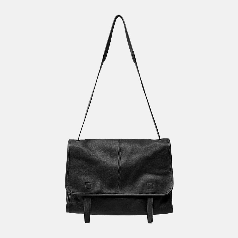Women's Vegan Leather Foldover Flap Dual Strap Shoulder Bag