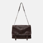 Women's Vegan Leather Foldover Flap Dual Strap Shoulder Bag