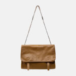 Women's Vegan Leather Foldover Flap Dual Strap Shoulder Bag