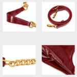 Women's Vegan Leather Glossy Chain Shoulder Crossbody Hobo Bag