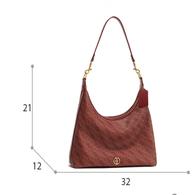 Women's Vegan Leather Glossy Chain Shoulder Crossbody Hobo Bag
