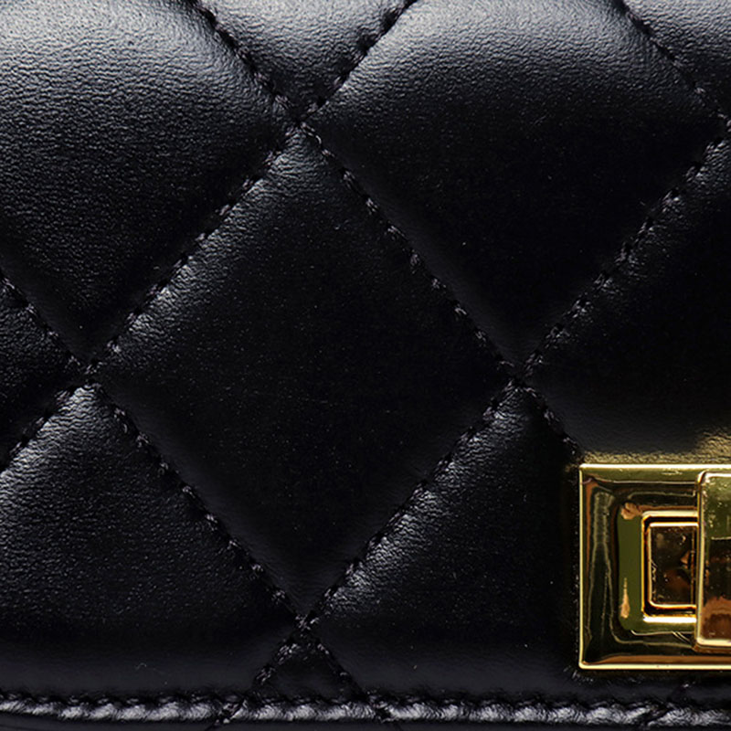 Women's Full-Grain Leather Quilted Turn-Lock Belt Bag