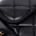 Women's Full-Grain Leather Quilted Turn-Lock Belt Bag