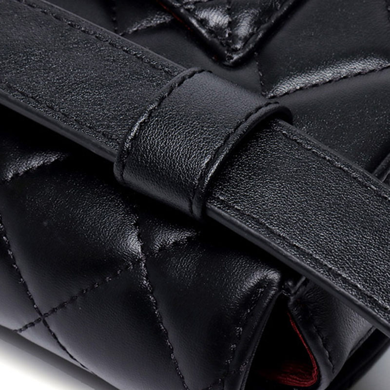 Women's Full-Grain Leather Quilted Turn-Lock Belt Bag
