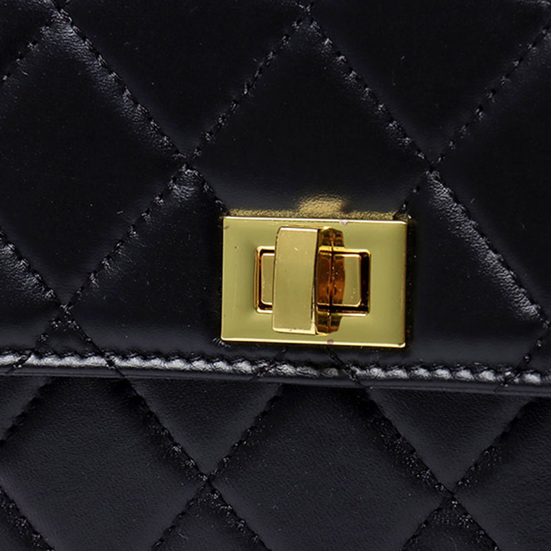 Women's Full-Grain Leather Quilted Turn-Lock Belt Bag