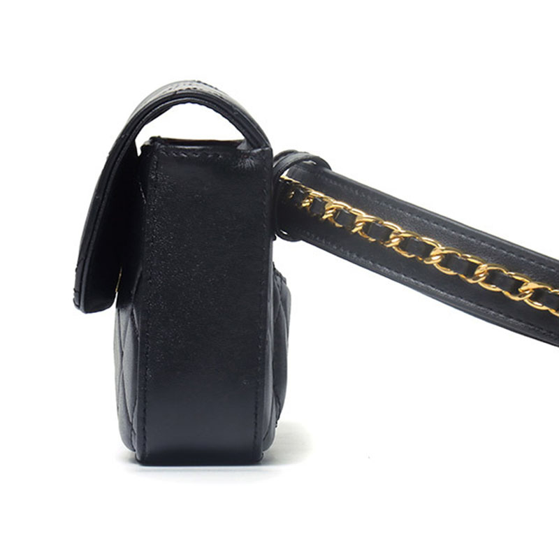 Women's Full-Grain Leather Quilted Turn-Lock Belt Bag