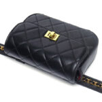 Women's Full-Grain Leather Quilted Turn-Lock Belt Bag